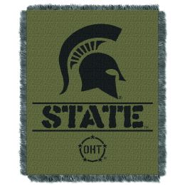 Michigan State OFFICIAL Collegiate 46X60 OHT Rank Jacquard Throw