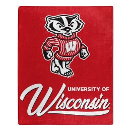 Wisconsin OFFICIAL NCAA "Signature" Raschel Throw Blanket