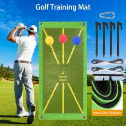 18.85x9.25x0.35in Golf Training Mat for Swing Detection Batting Path Feedback Practice Pad Portable Rolling Golf Training Aid Mat for Indoor Outdoor