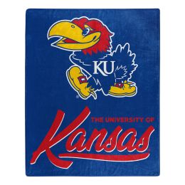 Kansas OFFICIAL NCAA "Signature" Raschel Throw Blanket