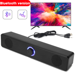 4D Computer Speaker Bar Stereo Sound Subwoofer Bluetooth Speaker For Macbook Laptop Notebook PC Music Player Wired Loudspeaker (Color: Wired and Bluetooth4)