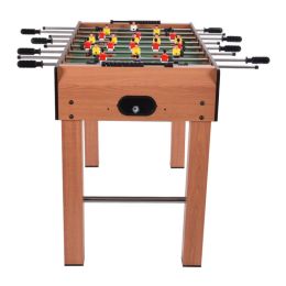 Family Fun Games Indoor/Outdoor Competition Game Soccer Table (Color: Brown, Type: 48 In)