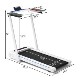 2.25 HP 3-in-1 Folding Treadmill with Remote Control (Color: White)