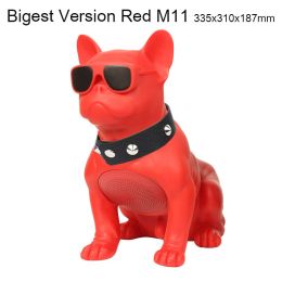 Wireless Bluetooth Speaker Portable FM Heavy Bass 3D Sound Quality Surround Radio Multifunction Card Subwoofer (Color: M11 Bigest Red)