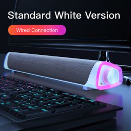 4D Computer Speaker Bar Stereo Sound Subwoofer Bluetooth Speaker For Macbook Laptop Notebook PC Music Player Wired Loudspeaker (Color: Wired Speaker2)